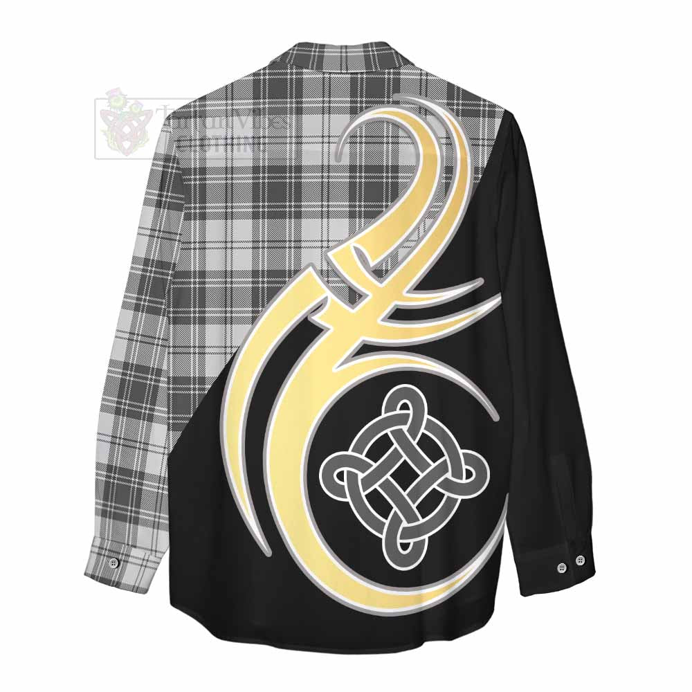 Tartan Vibes Clothing Glen Tartan Women's Casual Shirt with Family Crest and Celtic Symbol Style