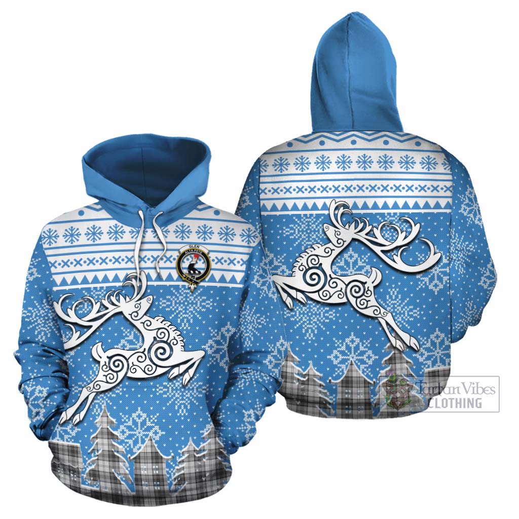 Tartan Vibes Clothing Glen Clan Christmas Cotton Hoodie Celtic Reindeer Style