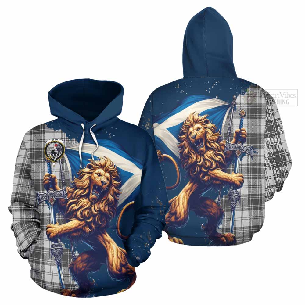 Tartan Vibes Clothing Glen Tartan Family Crest Hoodie with Scottish Majestic Lion