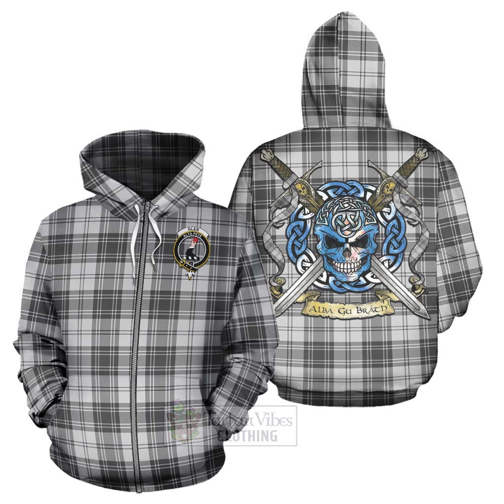 Tartan Vibes Clothing Glen Tartan Hoodie with Family Crest Celtic Skull Style