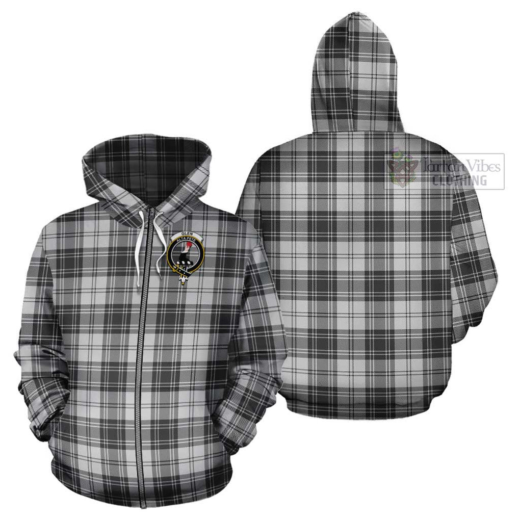 Glen Tartan Cotton Hoodie with Family Crest Zip Hoodie - Tartan Vibes Clothing