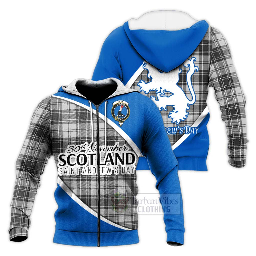 Tartan Vibes Clothing Glen Family Crest Tartan Knitted Hoodie Celebrate Saint Andrew's Day in Style