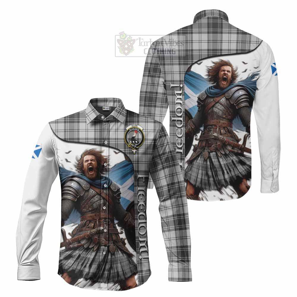 Tartan Vibes Clothing Glen Crest Tartan Long Sleeve Button Shirt Inspired by the Freedom of Scottish Warrior