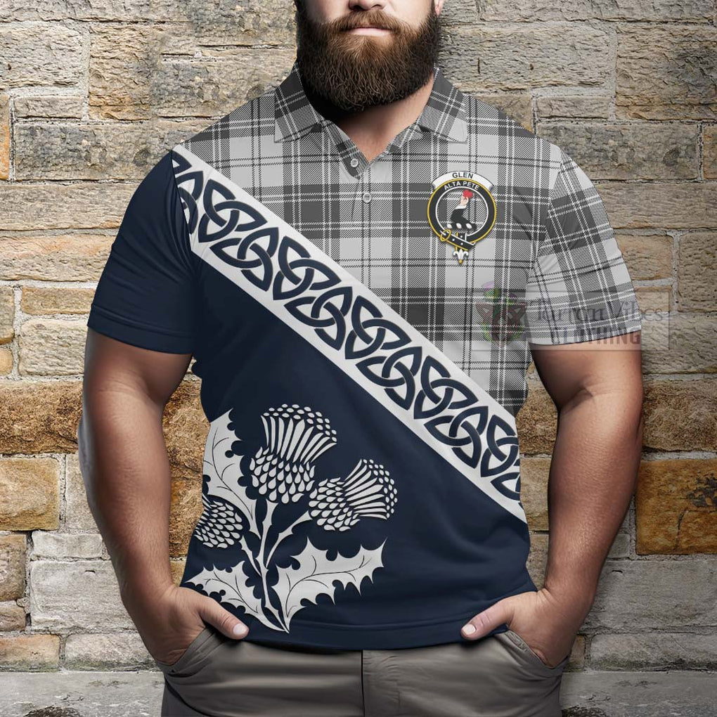 Glen Tartan Polo Shirt Featuring Thistle and Scotland Map