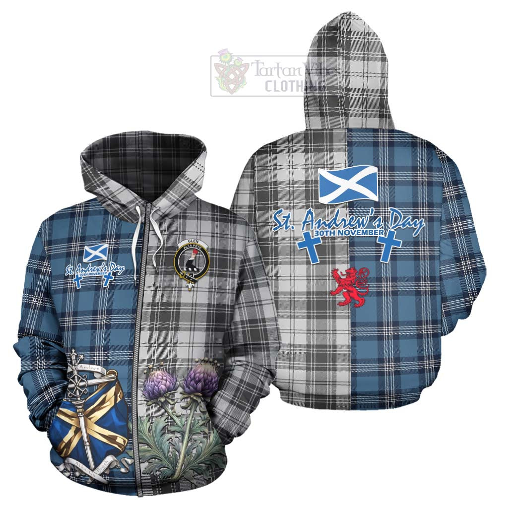 Tartan Vibes Clothing Glen Tartan Hoodie Happy St. Andrew's Day Half Tartan Style