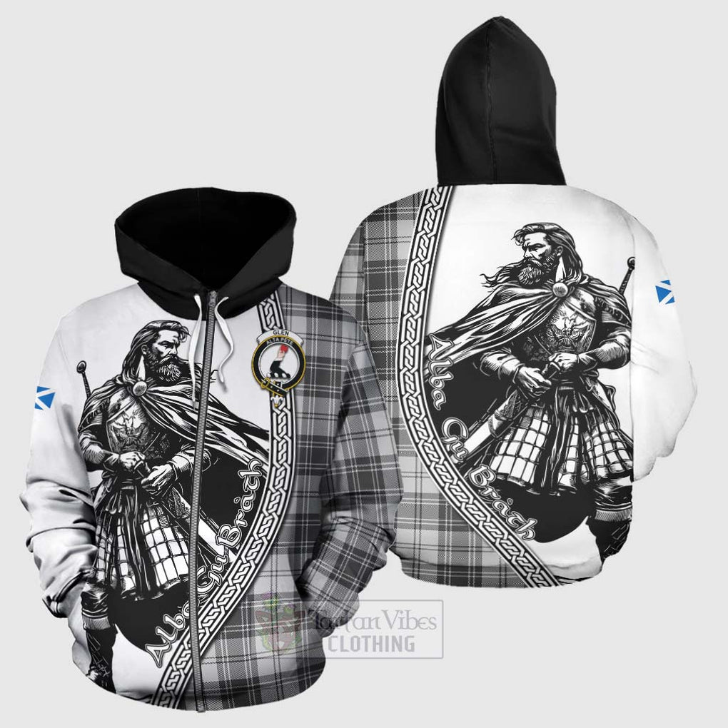 Tartan Vibes Clothing Glen Tartan Clan Crest Hoodie with Highlander Warrior Celtic Style