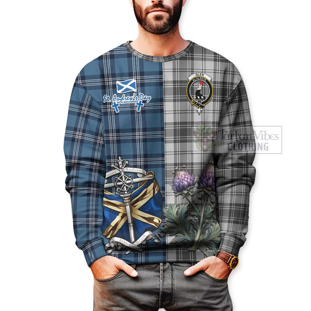 Tartan Vibes Clothing Glen Tartan Sweatshirt Happy St. Andrew's Day Half Tartan Style