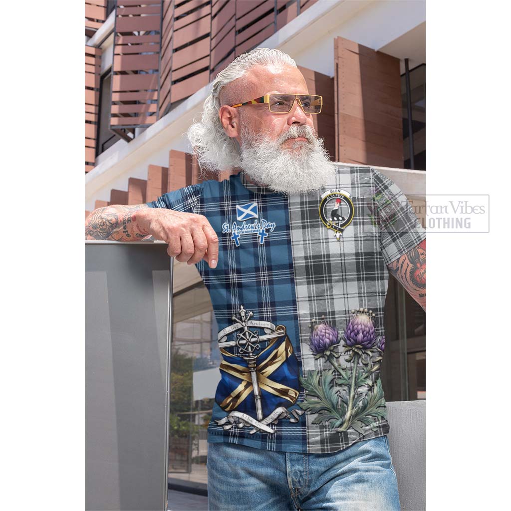 Tartan Vibes Clothing Glen Tartan Cotton T-shirt Happy St. Andrew's Day Half Tartan Style