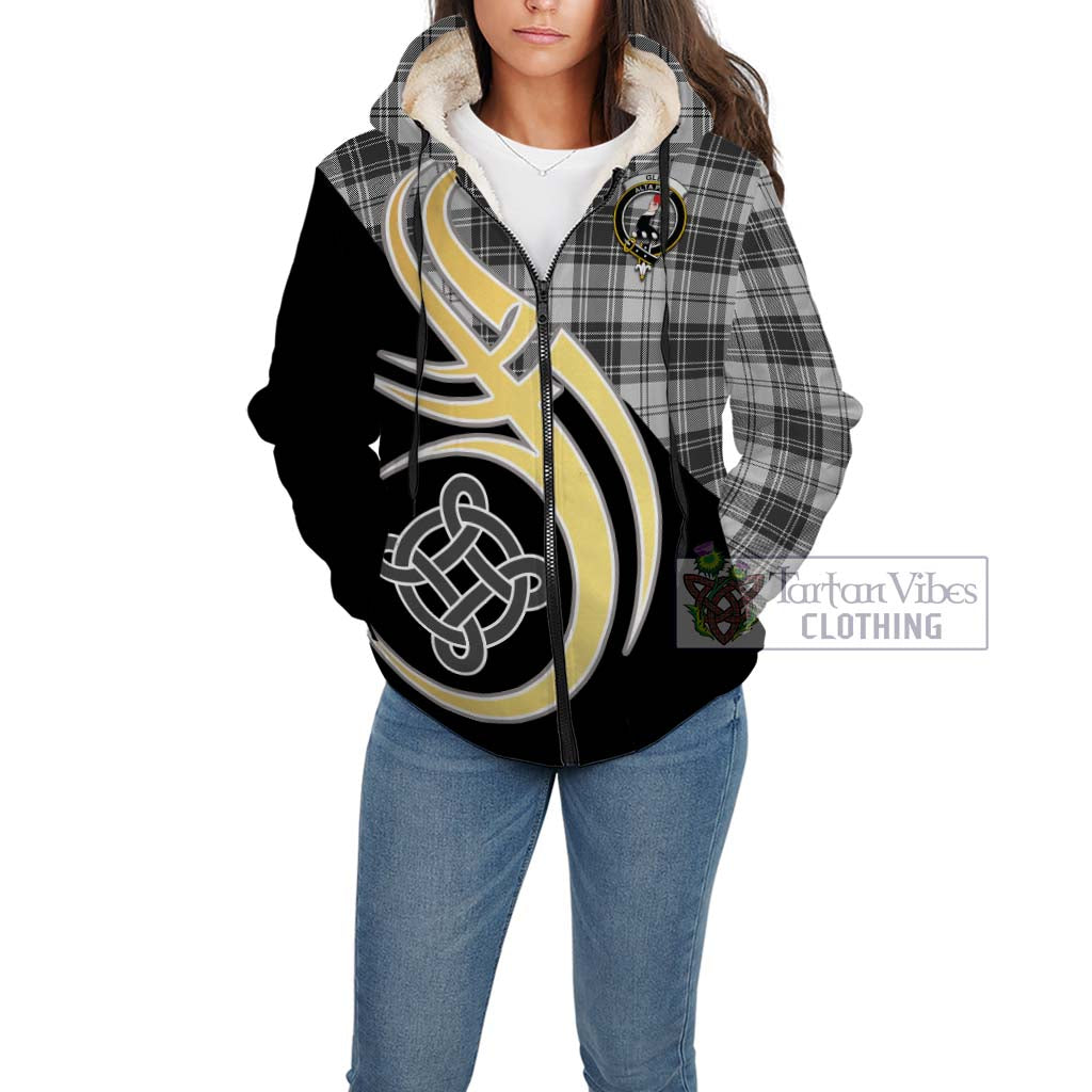 Glen Tartan Sherpa Hoodie with Family Crest and Celtic Symbol Style Unisex - Tartan Vibes Clothing