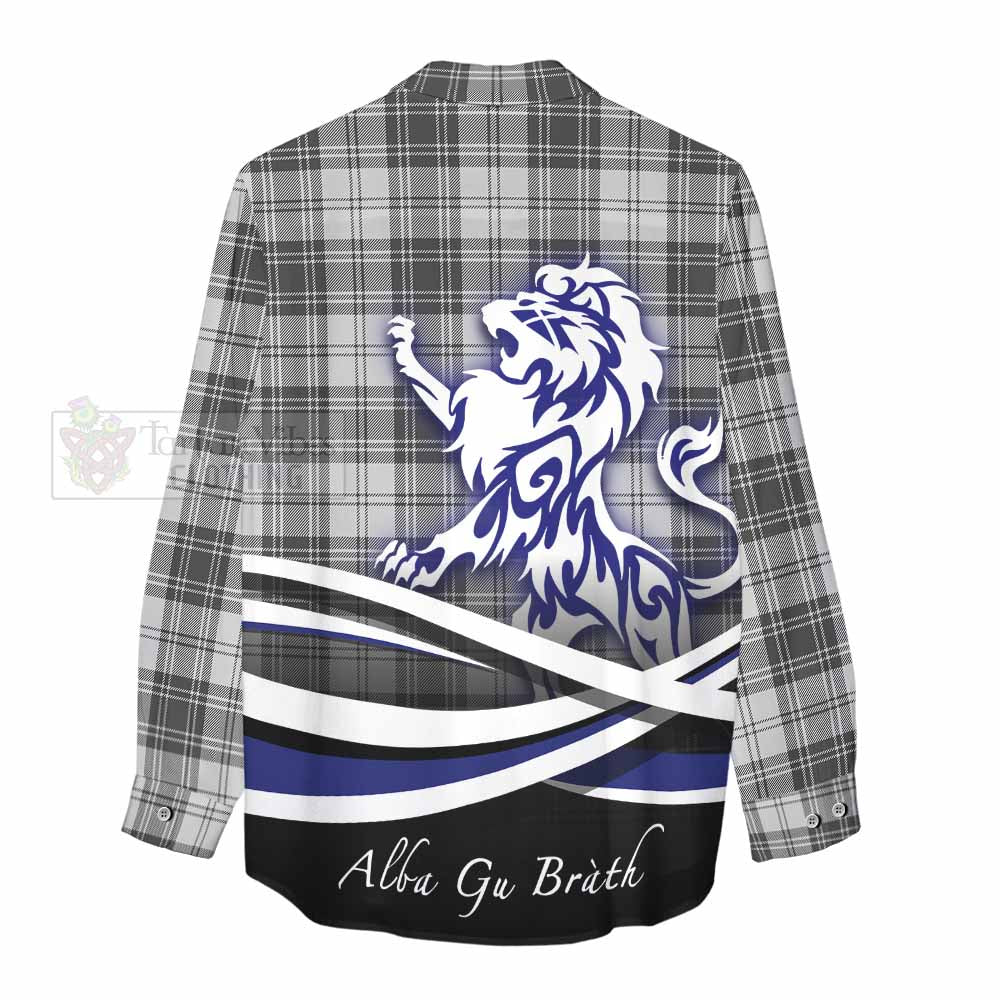 Tartan Vibes Clothing Glen Tartan Women's Casual Shirt with Alba Gu Brath Regal Lion Emblem