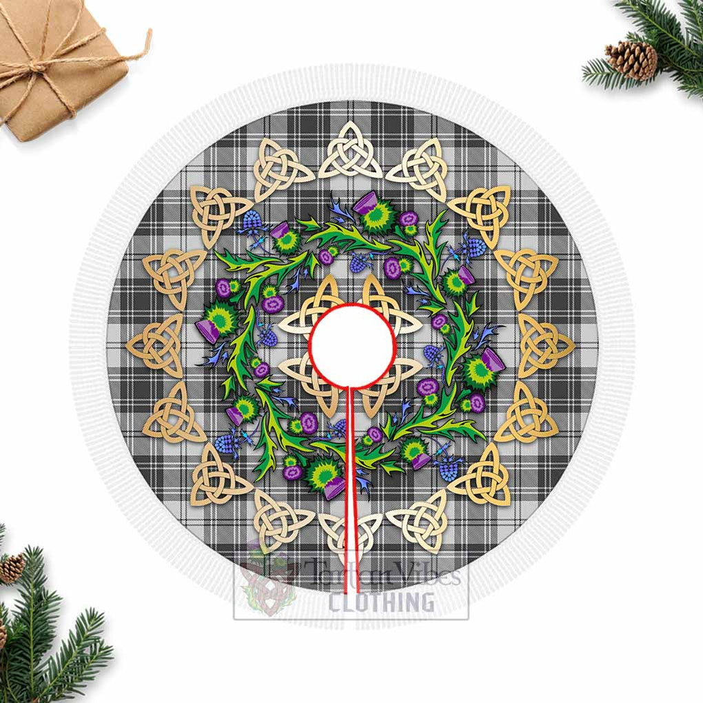 Tartan Vibes Clothing Glen Tartan Christmas Tree Skirt with Thistle Celtic Knot Style