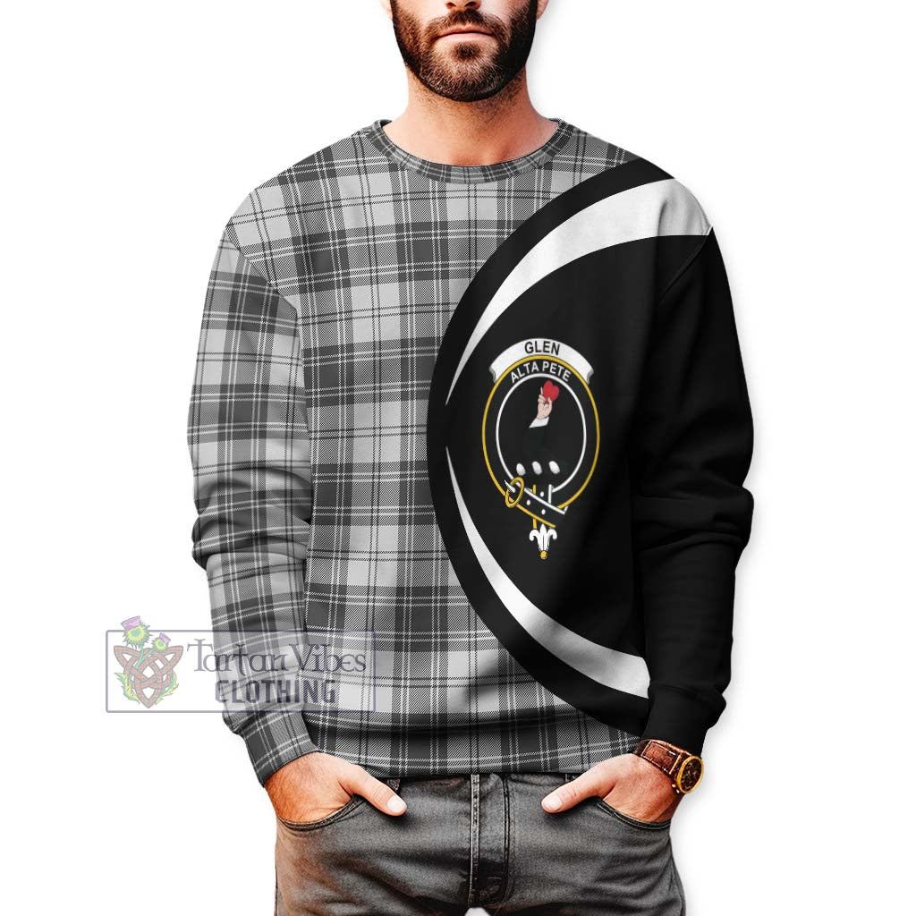 Glen Tartan Sweatshirt with Family Crest Circle Style - Tartan Vibes Clothing