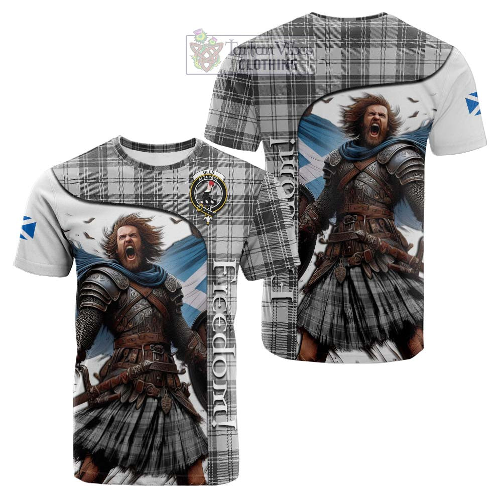 Tartan Vibes Clothing Glen Crest Tartan Cotton T-shirt Inspired by the Freedom of Scottish Warrior