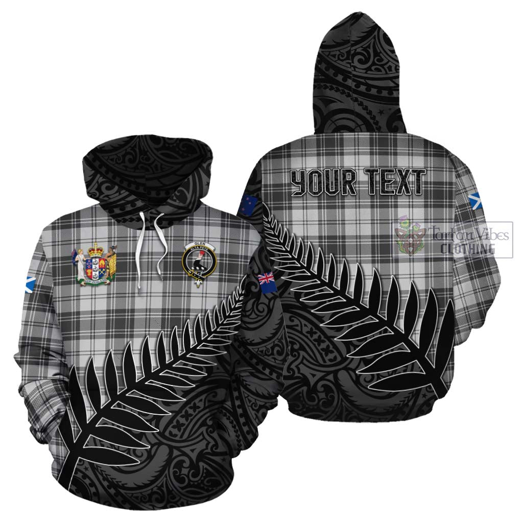 Tartan Vibes Clothing Glen Crest Tartan Cotton Hoodie with New Zealand Silver Fern Half Style