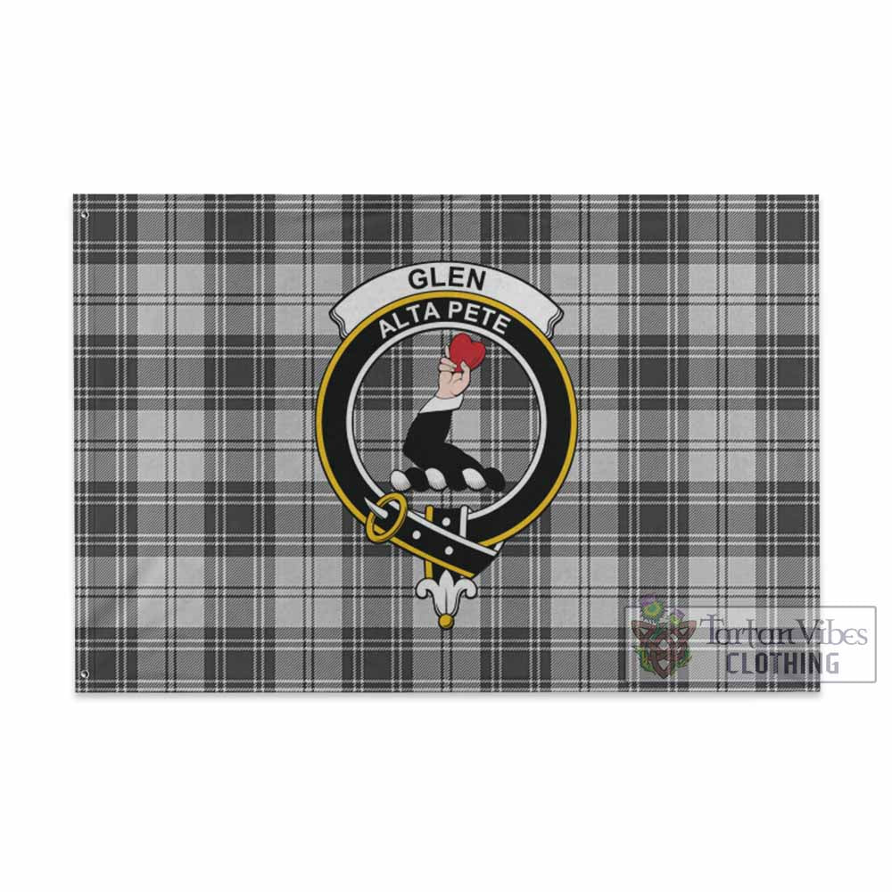 Tartan Vibes Clothing Glen Tartan House Flag with Family Crest