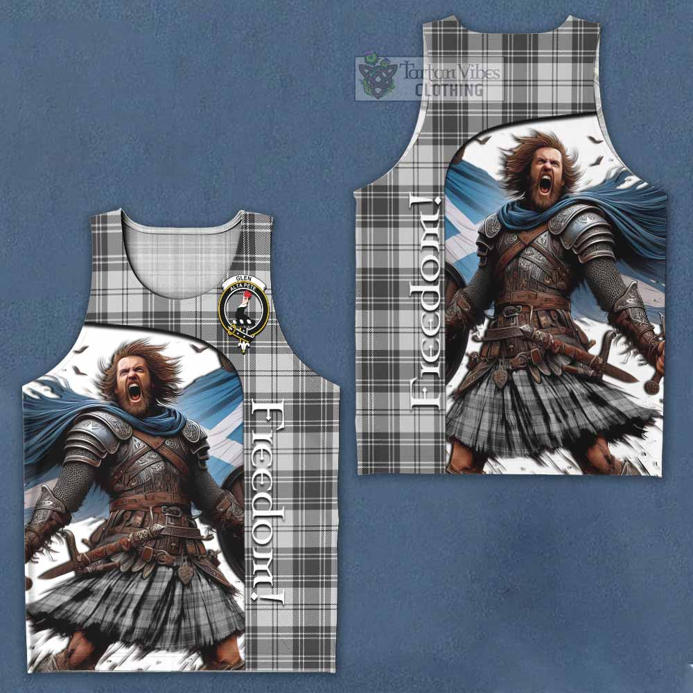 Tartan Vibes Clothing Glen Crest Tartan Men's Tank Top Inspired by the Freedom of Scottish Warrior