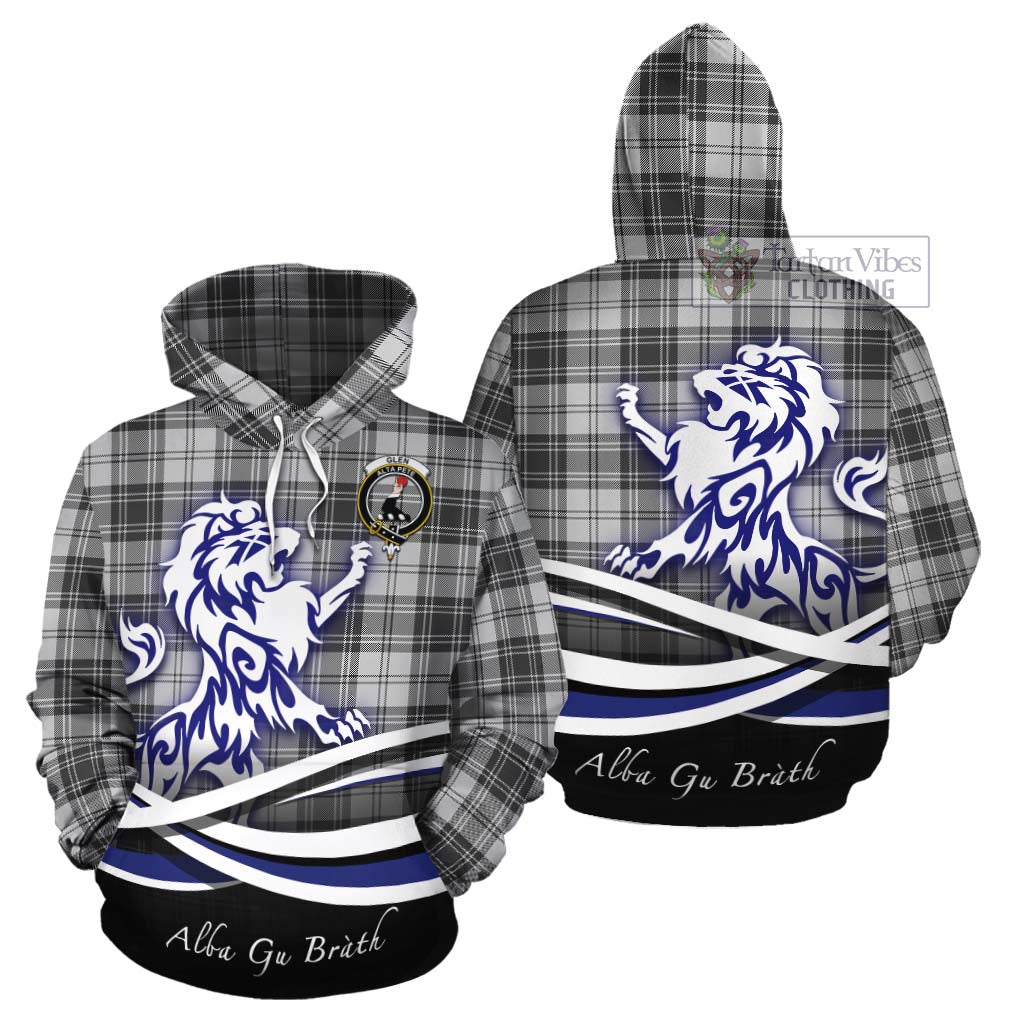 Tartan Vibes Clothing Glen Tartan Cotton Hoodie with Alba Gu Brath Regal Lion Emblem