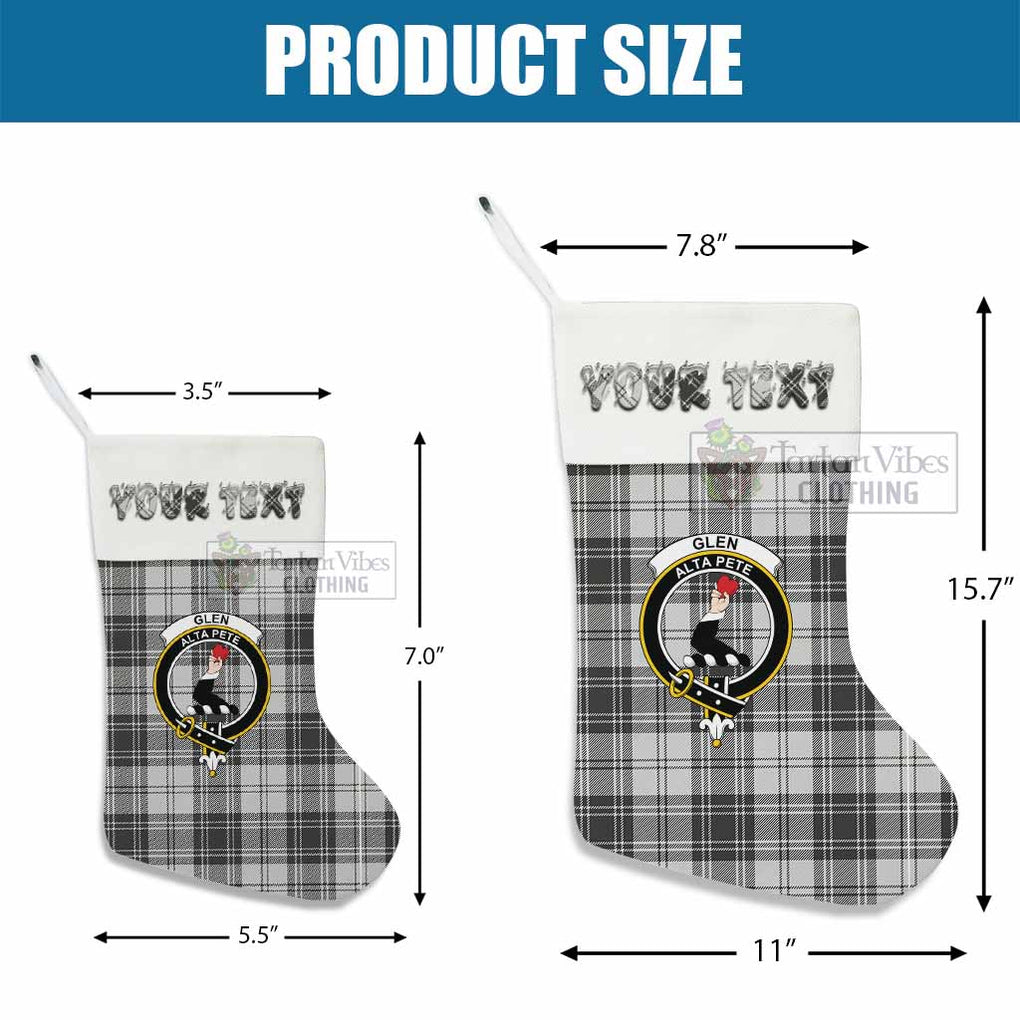 Tartan Vibes Clothing Glen Tartan Family Crest Christmas Stocking with Personalized Text