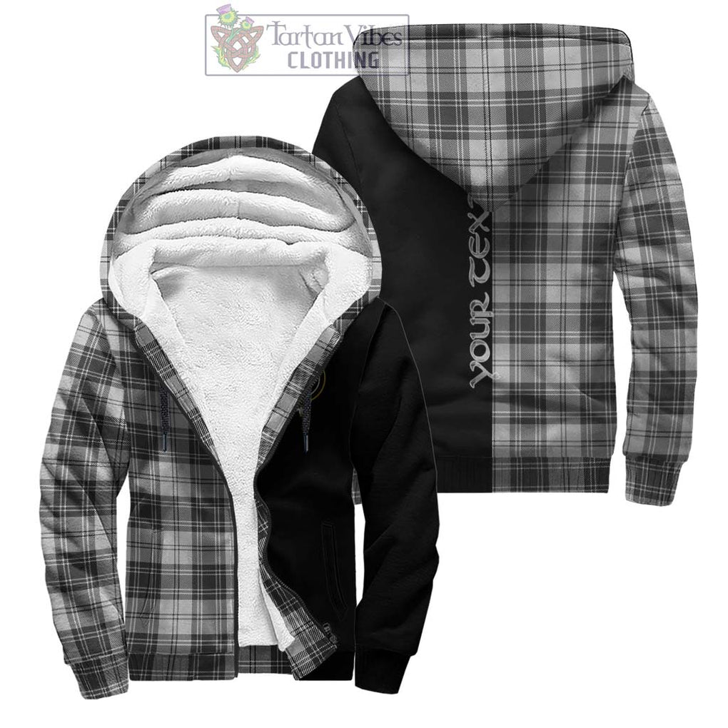 Glen Tartan Sherpa Hoodie with Family Crest and Half Of Me Style Unisex - Tartanvibesclothing Shop