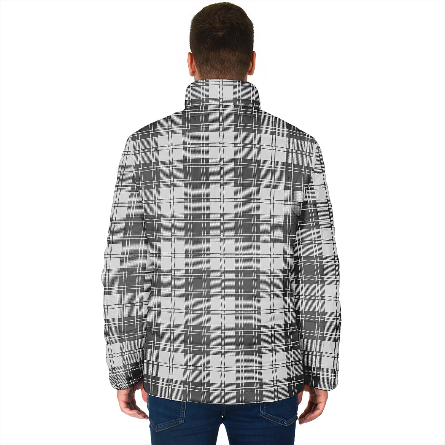 Glen Tartan Padded Jacket with Family Crest - Tartan Vibes Clothing