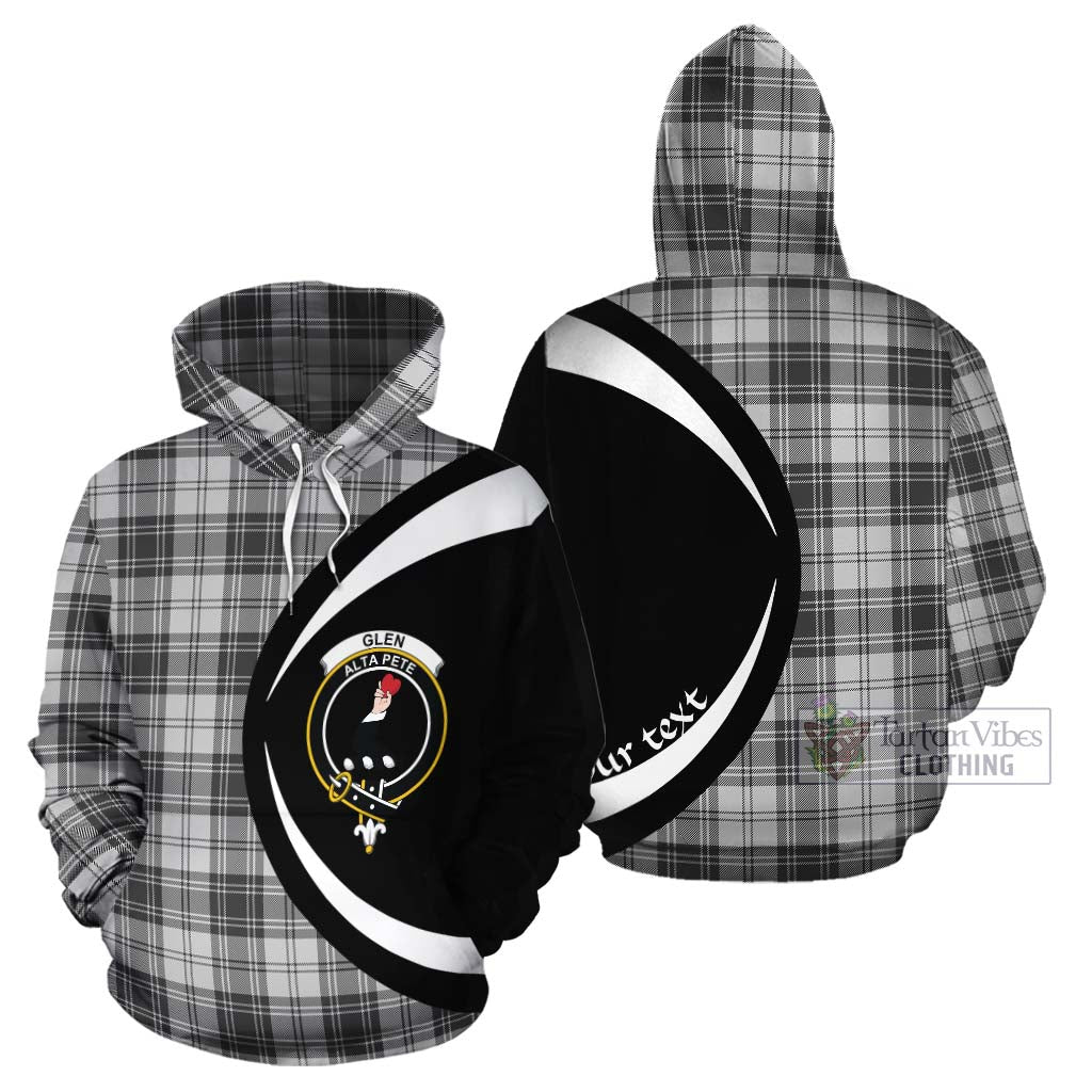 Tartan Vibes Clothing Glen Tartan Cotton Hoodie with Family Crest Circle Style