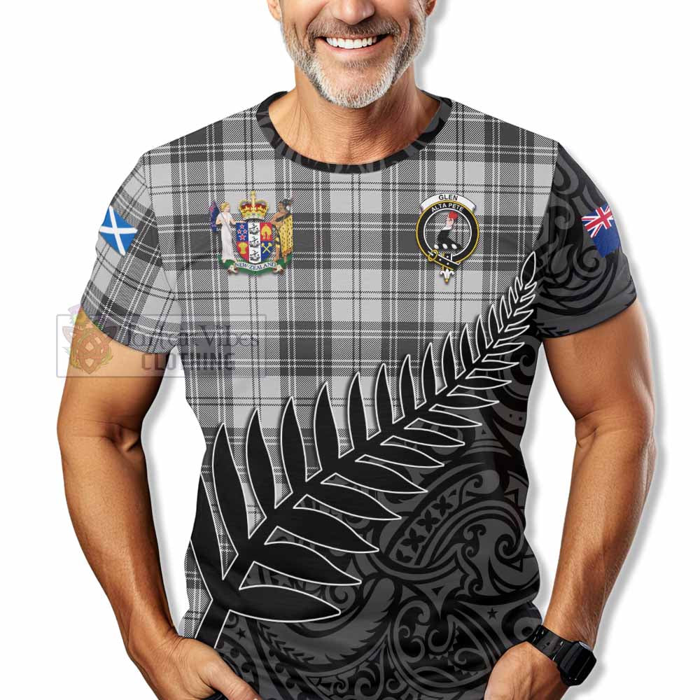 Tartan Vibes Clothing Glen Crest Tartan T-Shirt with New Zealand Silver Fern Half Style