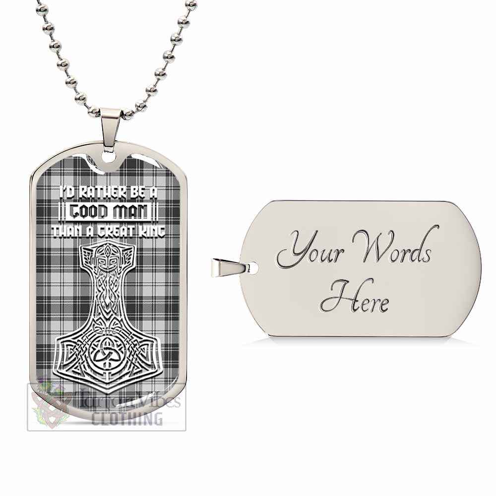 Tartan Vibes Clothing Glen Tartan Dog Tag Necklace Viking Mjolnir Style