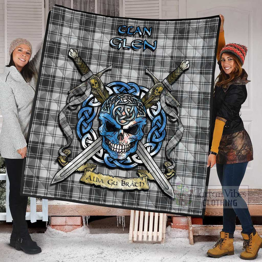 Tartan Vibes Clothing Glen Tartan Quilt with Celtic Skull Alba Gu Brath Style