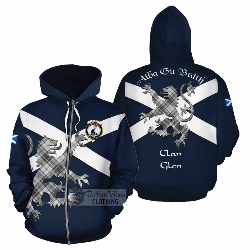 Tartan Vibes Clothing Glen Tartan Lion Rampant Cotton Hoodie Proudly Display Your Heritage with Alba Gu Brath and Clan Name