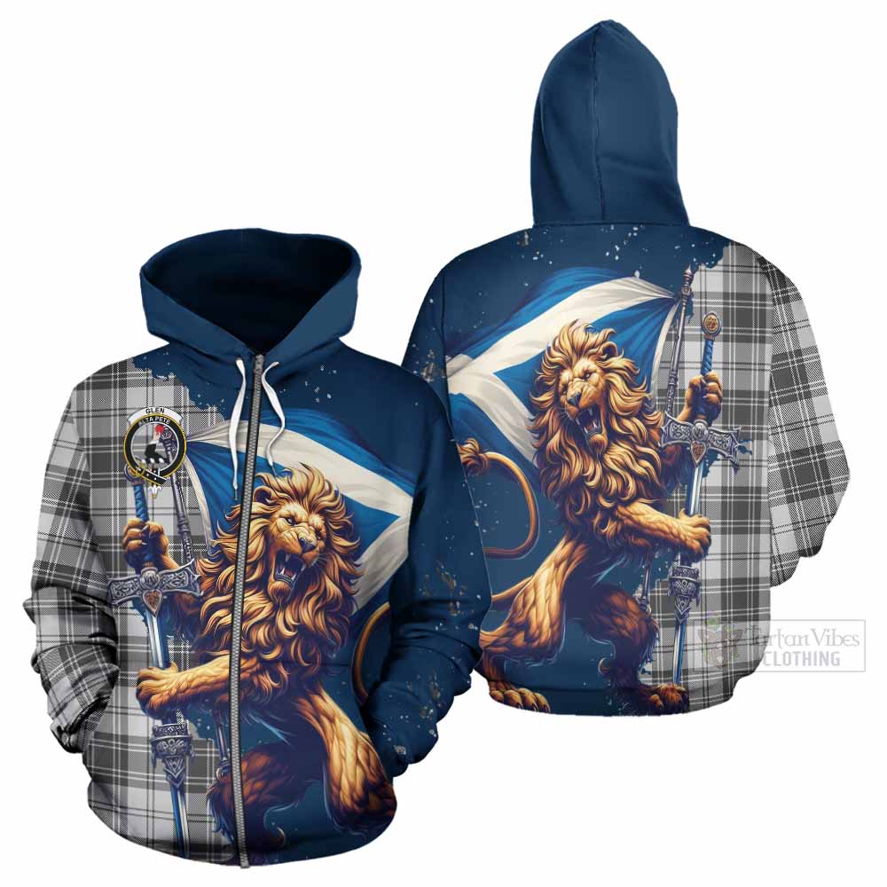 Tartan Vibes Clothing Glen Tartan Family Crest Hoodie with Scottish Majestic Lion