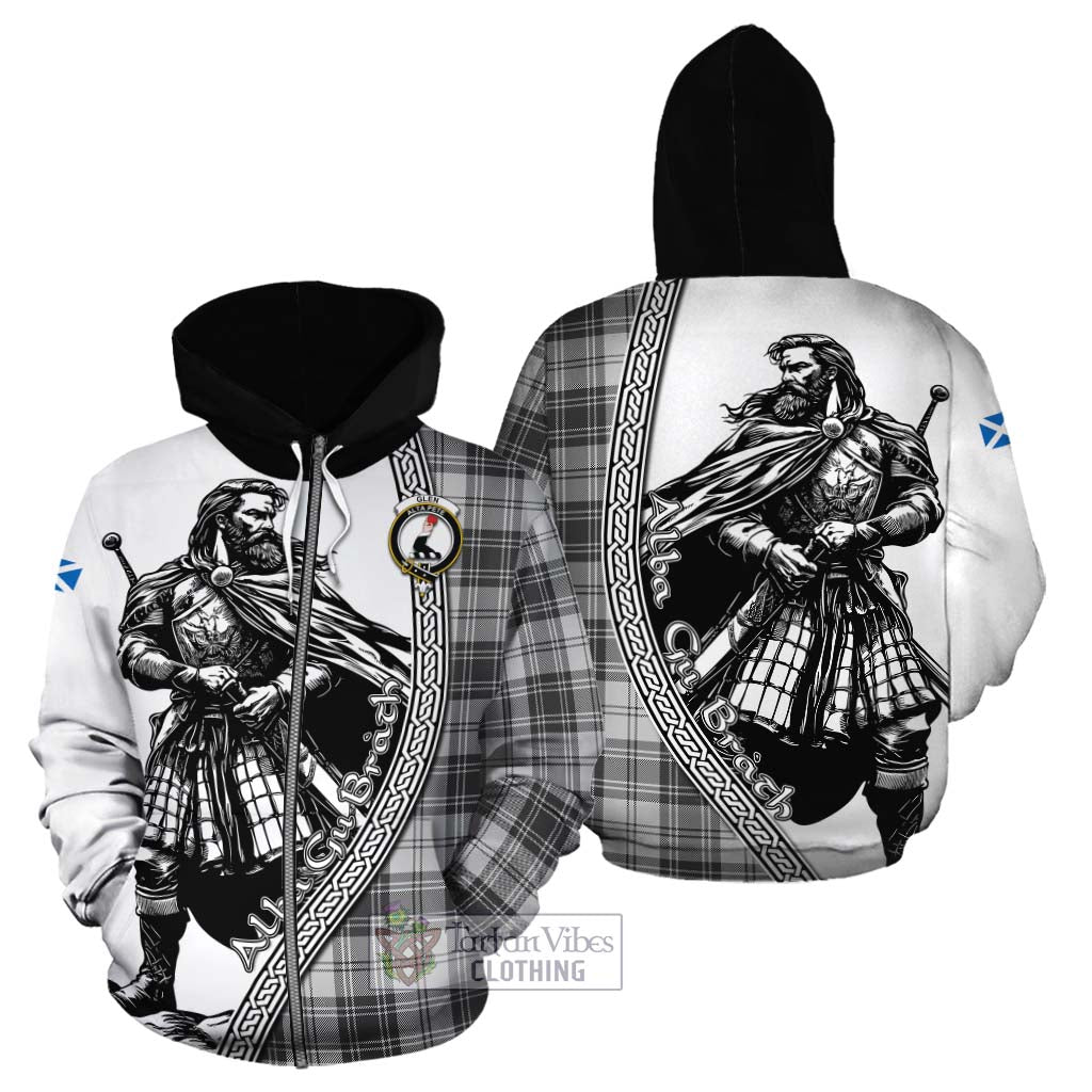 Tartan Vibes Clothing Glen Tartan Clan Crest Cotton Hoodie with Highlander Warrior Celtic Style