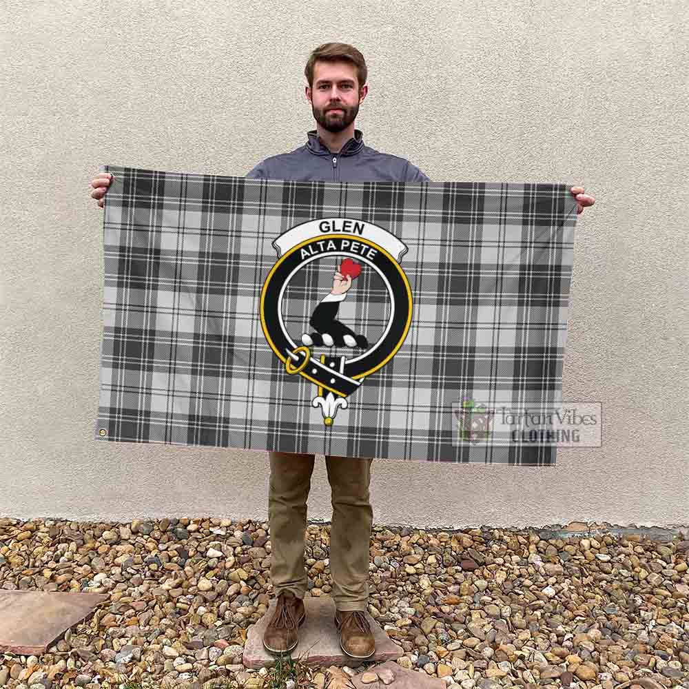 Tartan Vibes Clothing Glen Tartan House Flag with Family Crest