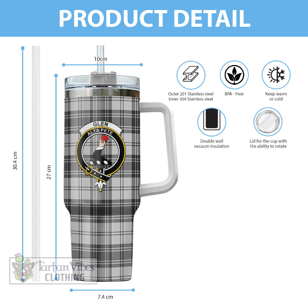 Tartan Vibes Clothing Glen Tartan and Family Crest Tumbler with Handle