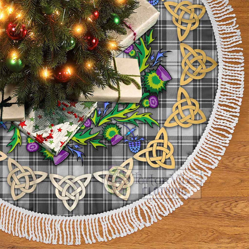 Tartan Vibes Clothing Glen Tartan Christmas Tree Skirt with Thistle Celtic Knot Style