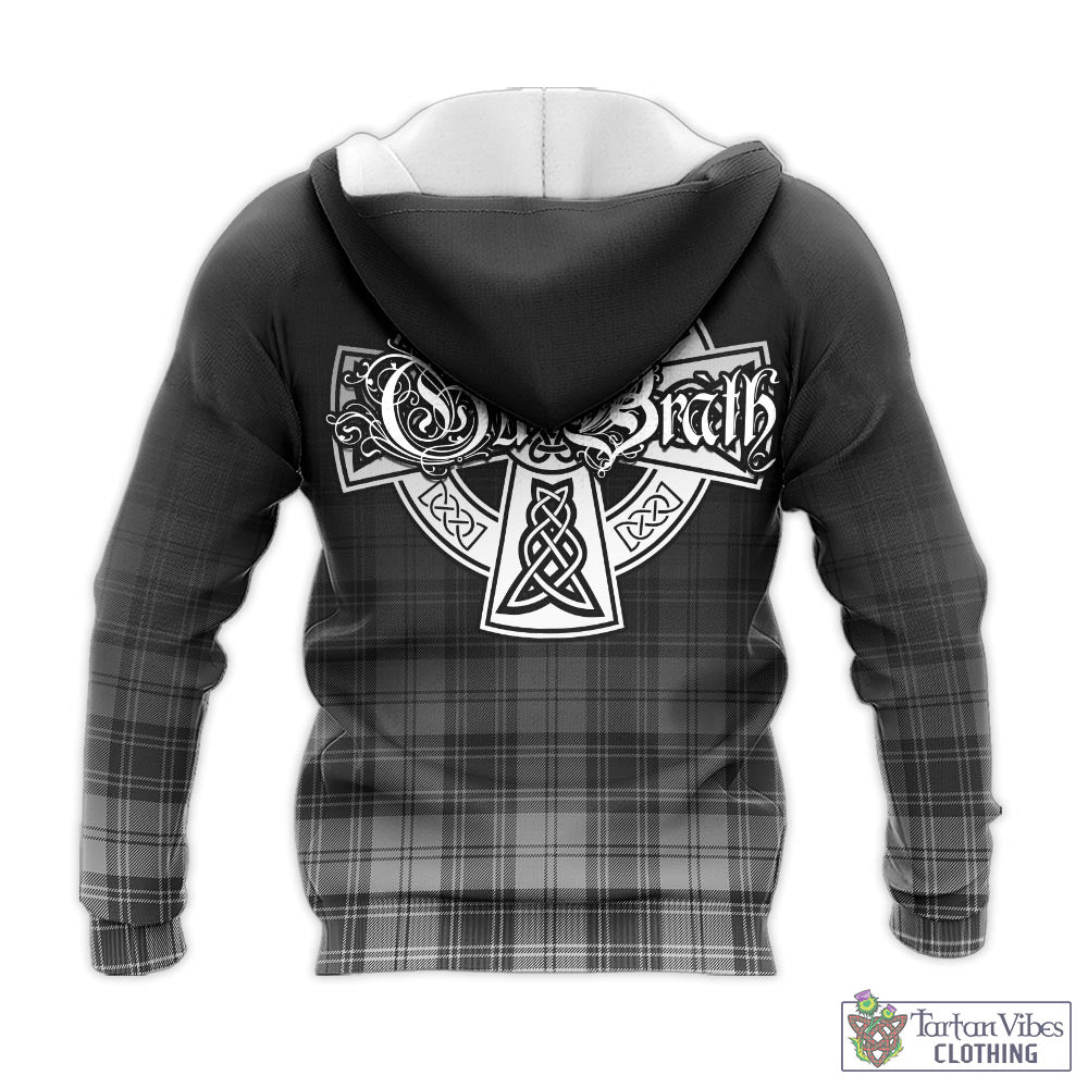Tartan Vibes Clothing Glen Tartan Knitted Hoodie Featuring Alba Gu Brath Family Crest Celtic Inspired