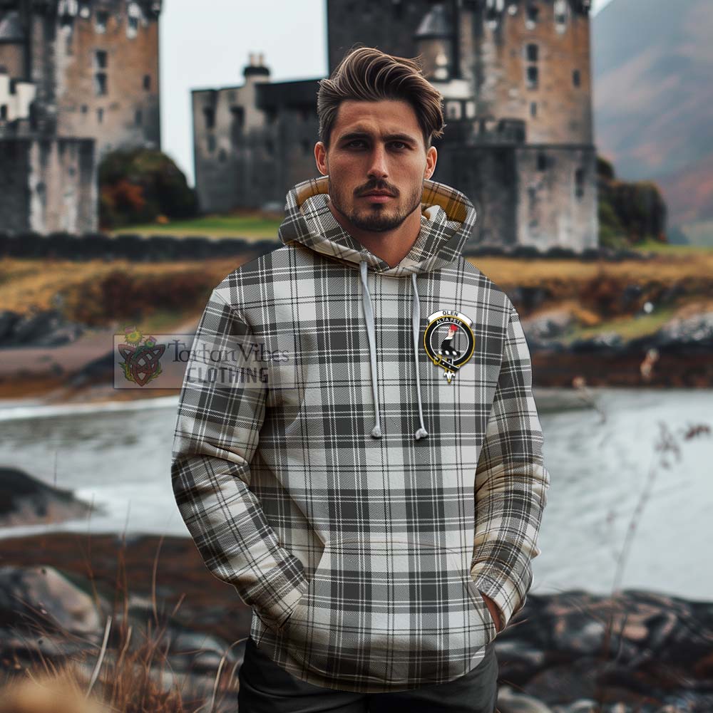 Tartan Vibes Clothing Glen Tartan Cotton Hoodie with Family Crest Celtic Skull Style