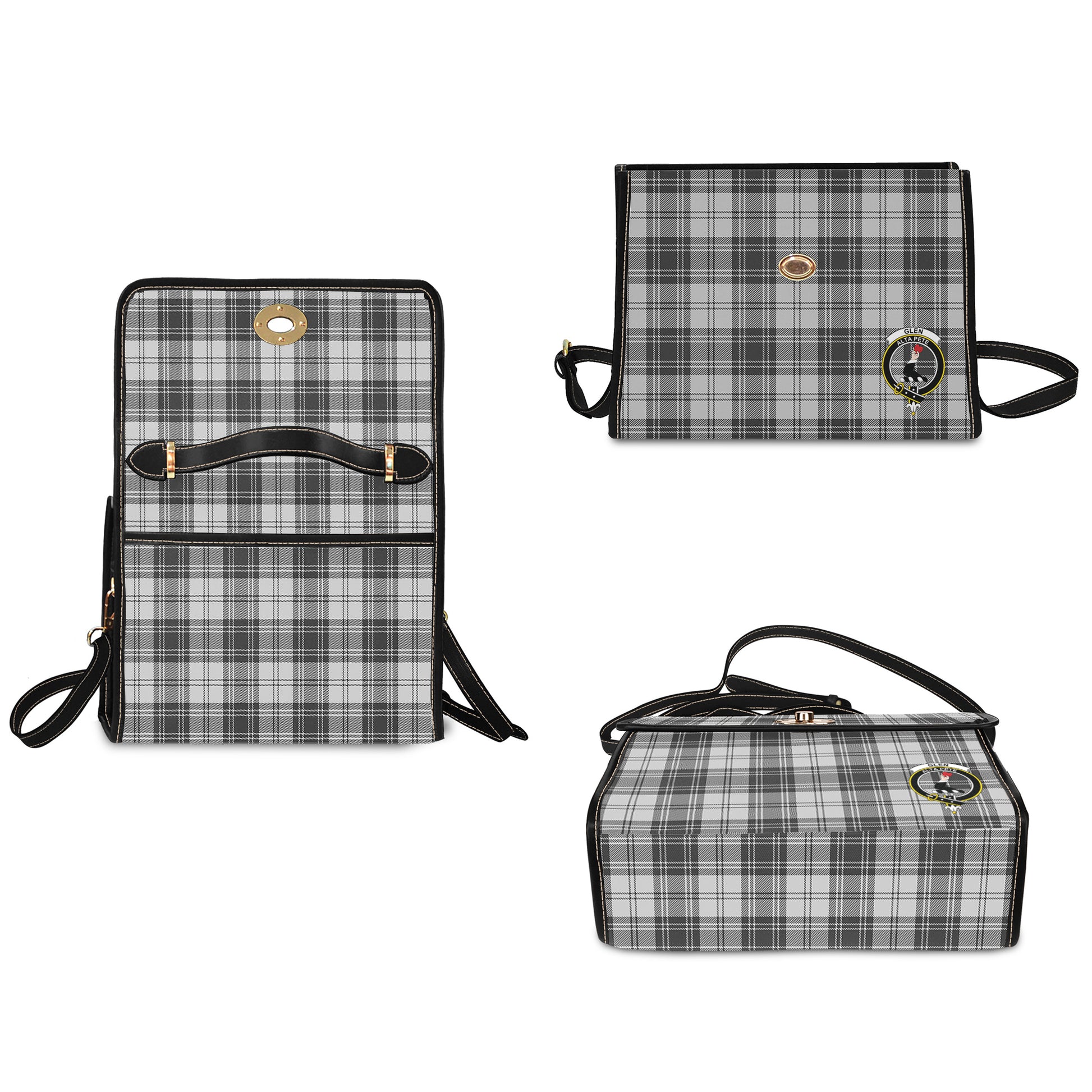 glen-tartan-leather-strap-waterproof-canvas-bag-with-family-crest