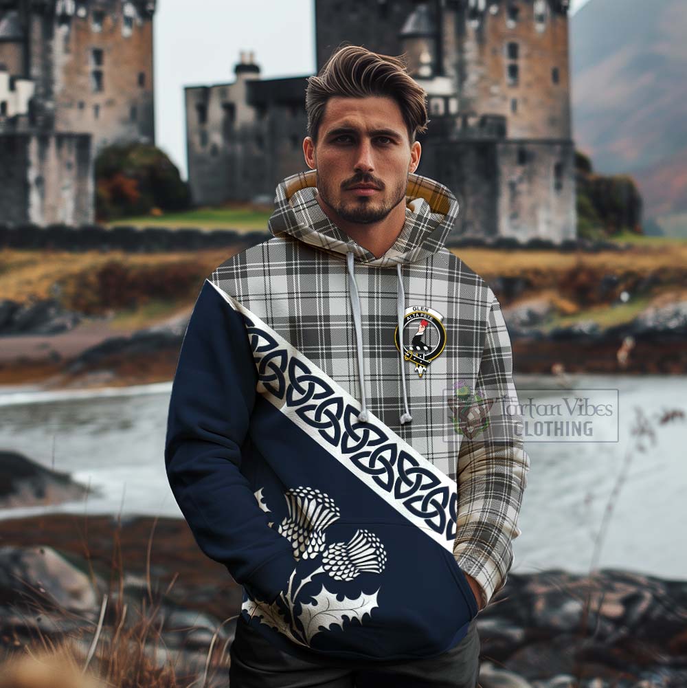 Tartan Vibes Clothing Glen Tartan Cotton Hoodie Featuring Thistle and Scotland Map