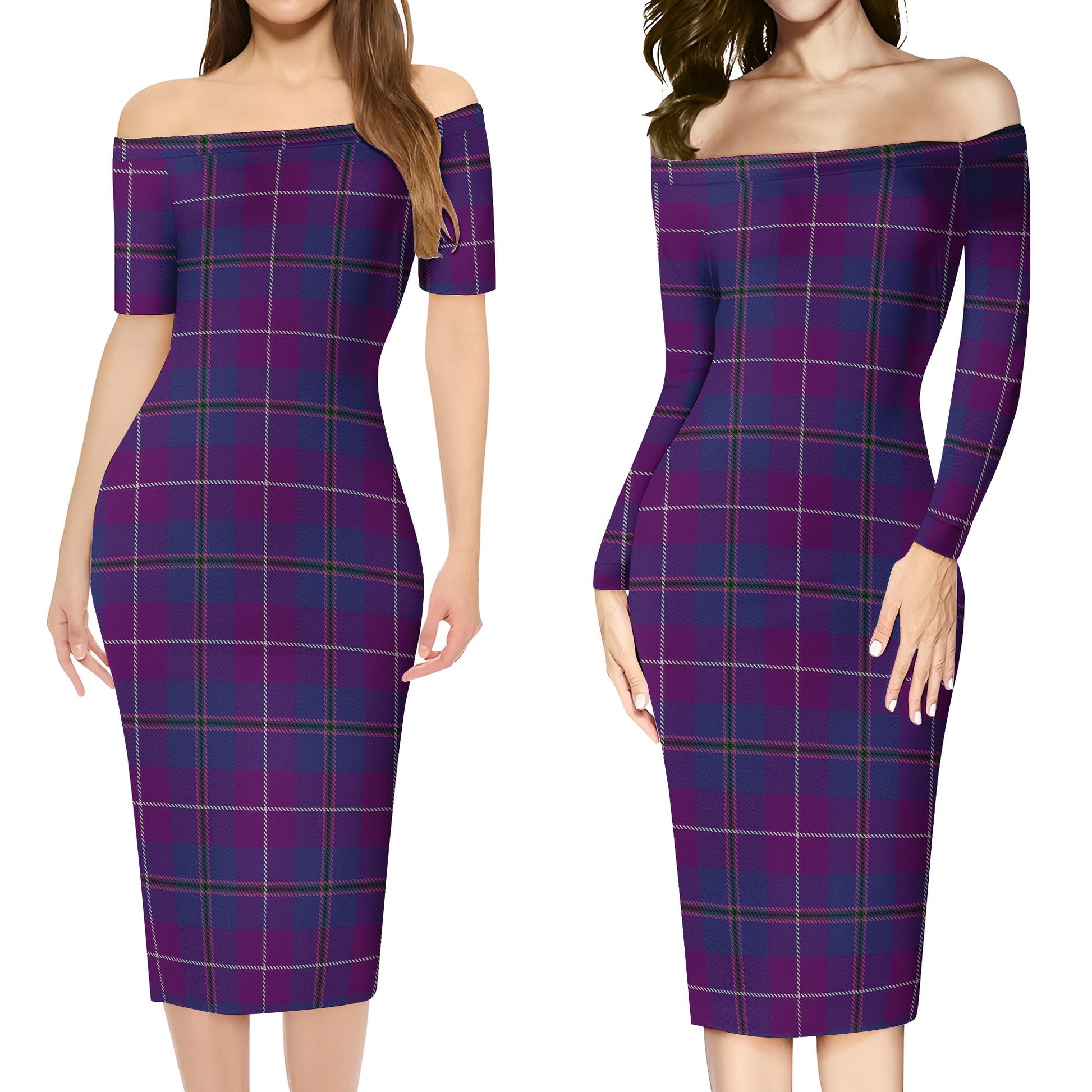 Glencoe Tartan Off Shoulder Lady Dress Women's Dress - Tartanvibesclothing