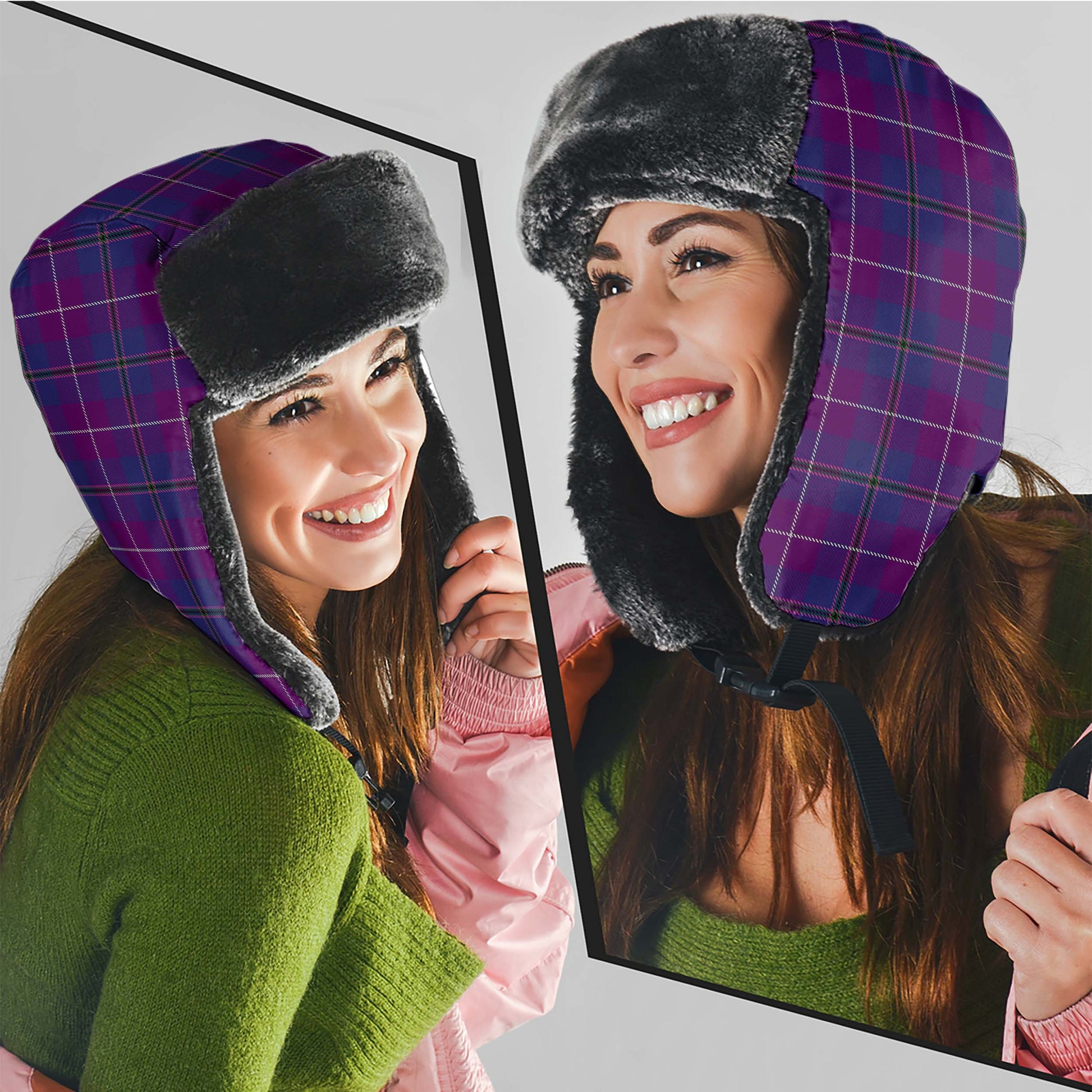 Glencoe Tartan Winter Trapper Hat Winter Trapper Hat Universal Fit Circumference 22.8in (58cm) - Tartanvibesclothing