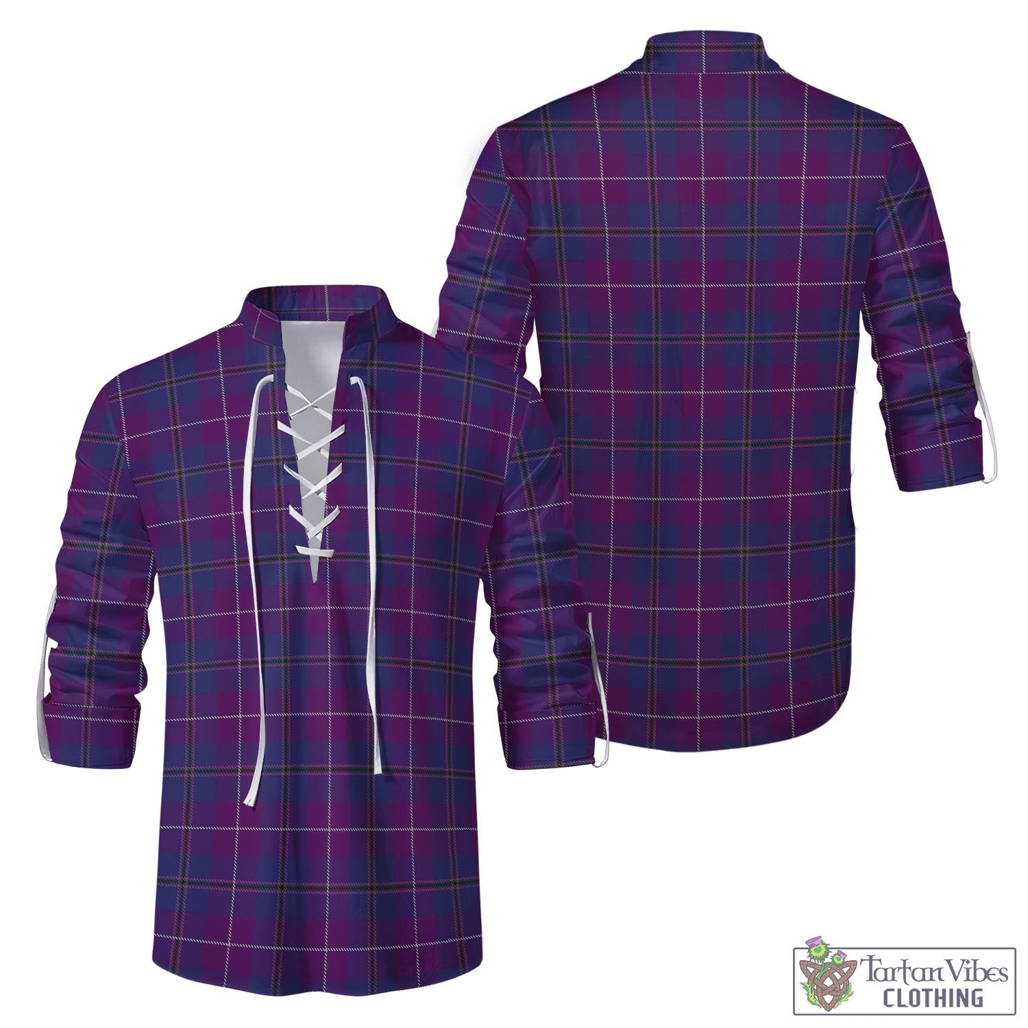 Tartan Vibes Clothing Glencoe Tartan Men's Scottish Traditional Jacobite Ghillie Kilt Shirt