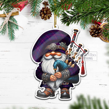 Glencoe Tartan Bagpiper Gnome Christmas Ornament