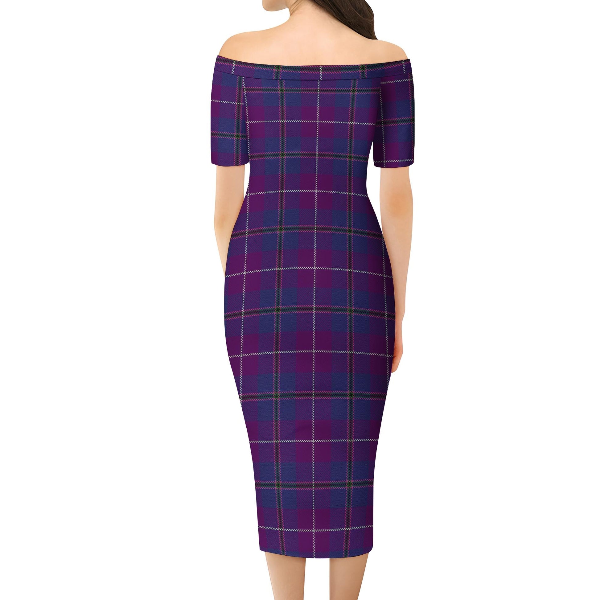 Glencoe Tartan Off Shoulder Lady Dress - Tartanvibesclothing