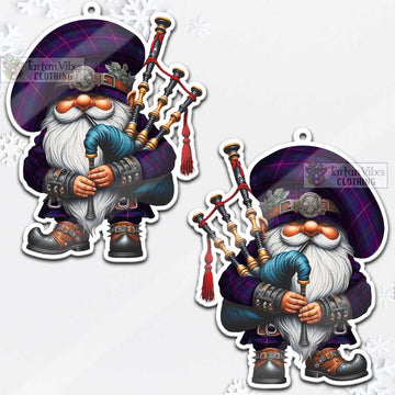 Glencoe Tartan Bagpiper Gnome Christmas Ornament