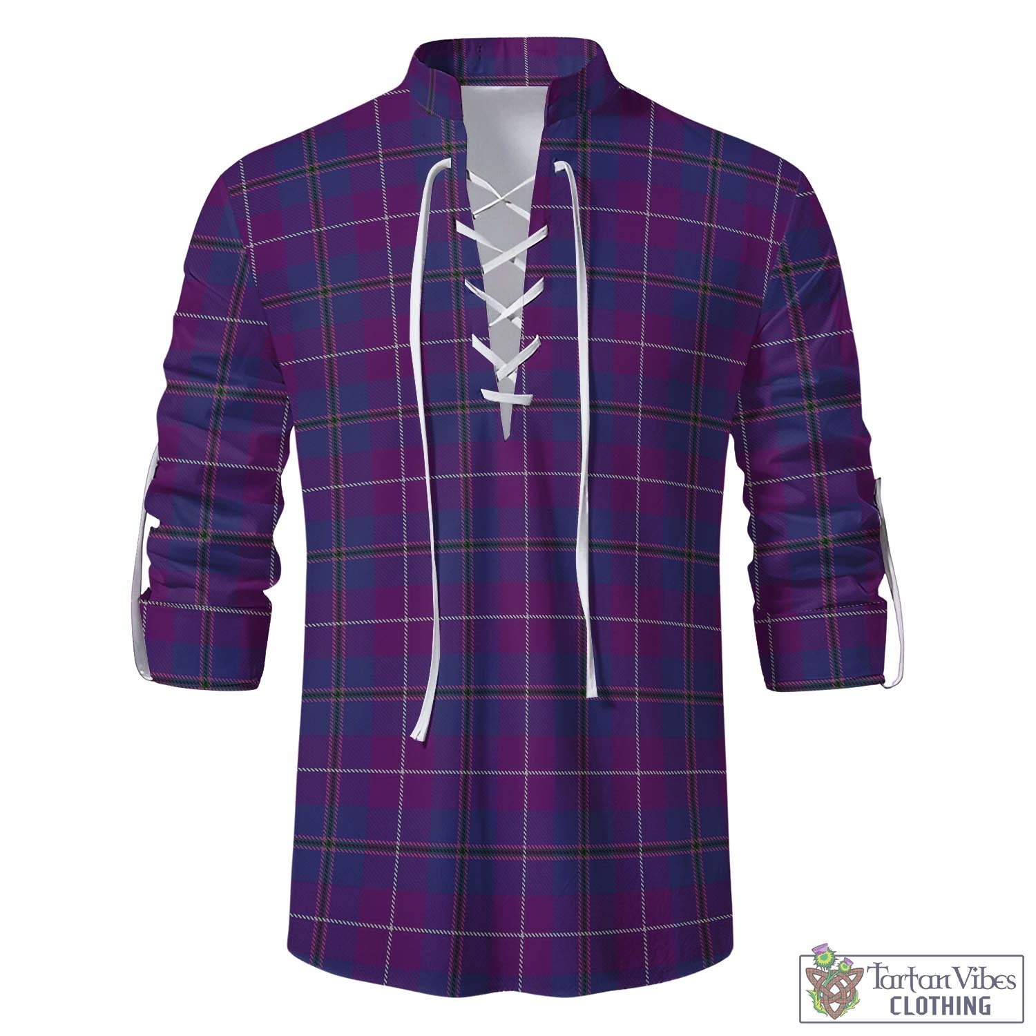 Tartan Vibes Clothing Glencoe Tartan Men's Scottish Traditional Jacobite Ghillie Kilt Shirt