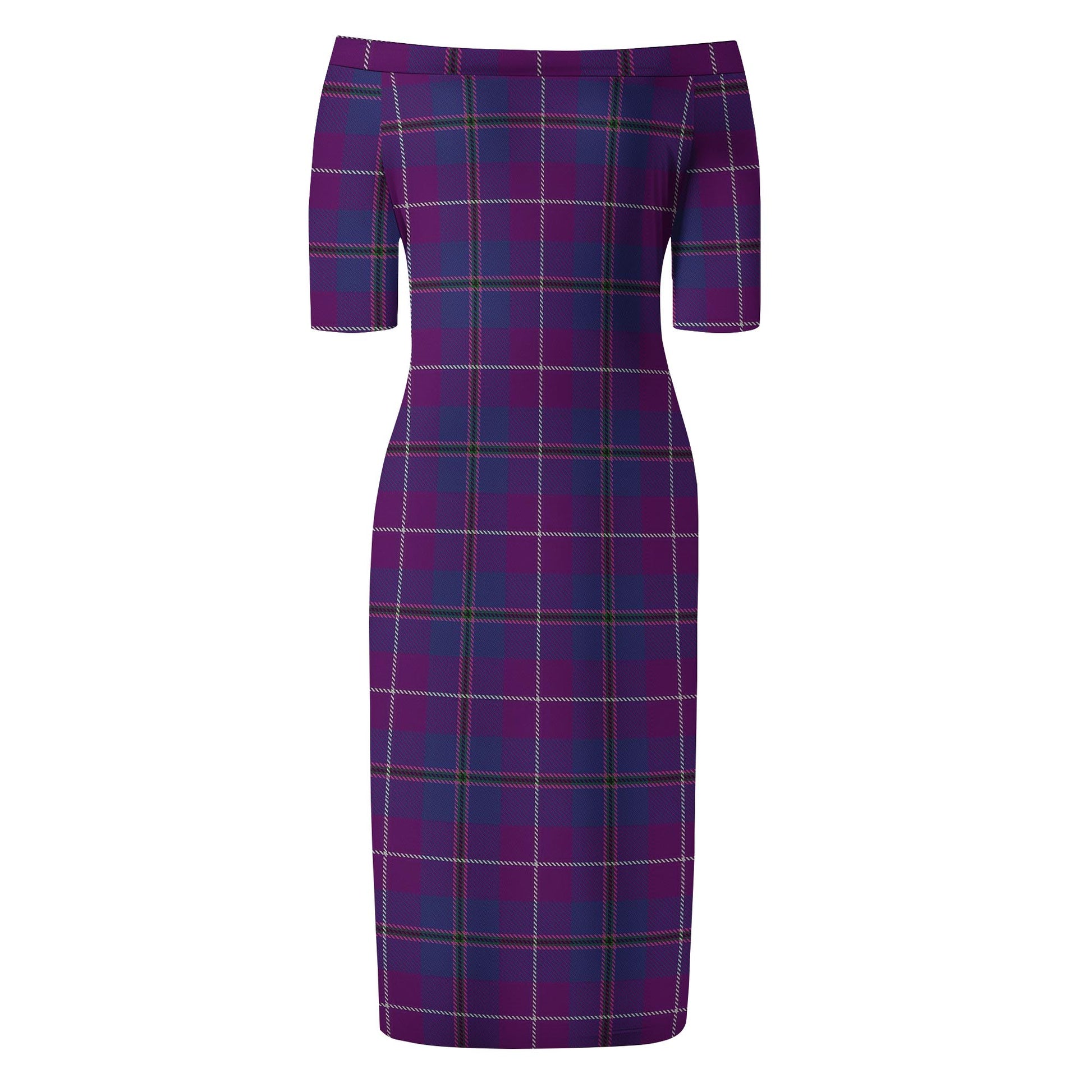 Glencoe Tartan Off Shoulder Lady Dress - Tartanvibesclothing