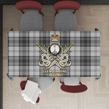 Glendinning Tartan Tablecloth with Clan Crest and the Golden Sword of Courageous Legacy