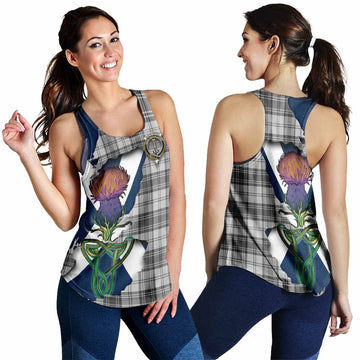 Glendinning Tartan Family Crest Women's Racerback Tanks Scottish Thistle Celtic Inspired 4XL - Tartan Vibes Clothing