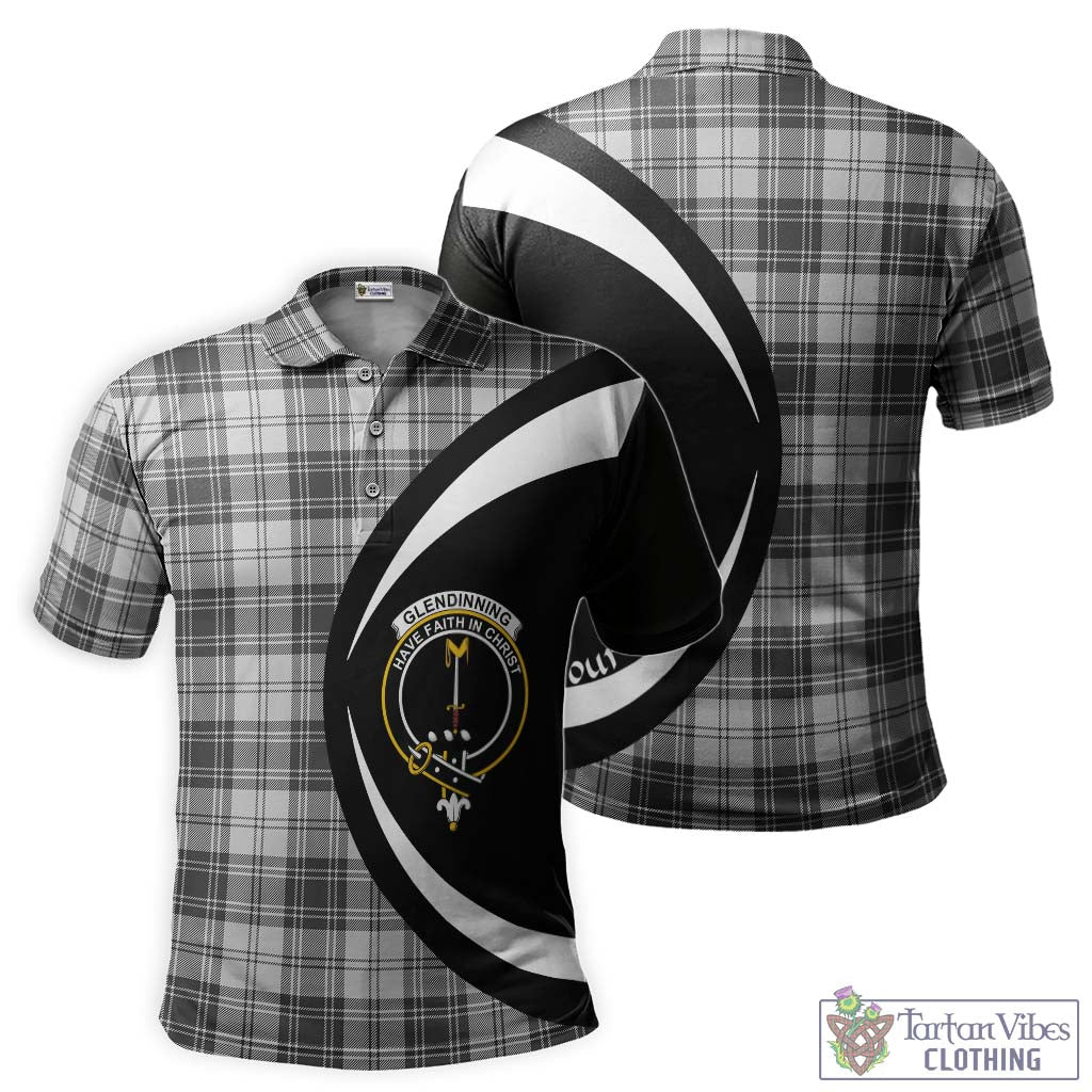 Glendinning Tartan Men's Polo Shirt with Family Crest Circle Style Kid - Tartan Vibes Clothing