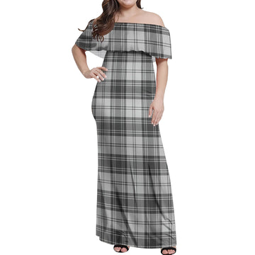 Glendinning Tartan Off Shoulder Long Dress